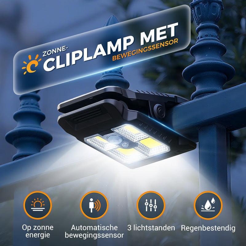 Lampe Solaire à Clip Extérieur avec Détecteur de Mouvement