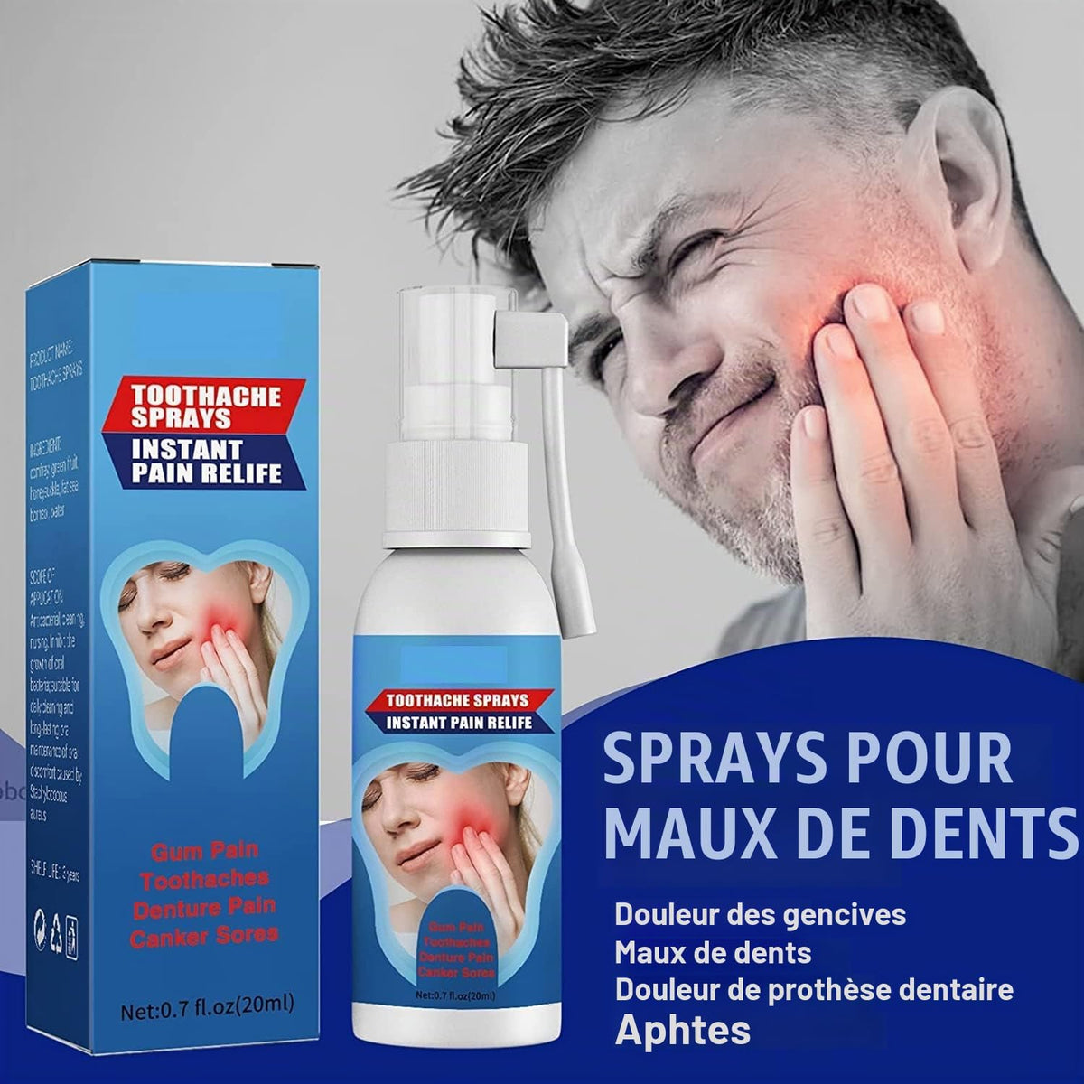 Spray pour Maux de Dents et Douleurs Dentaires