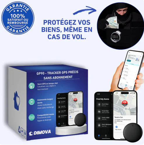 Dimova GP90 – Tracker GPS Précis Sans Abonnement