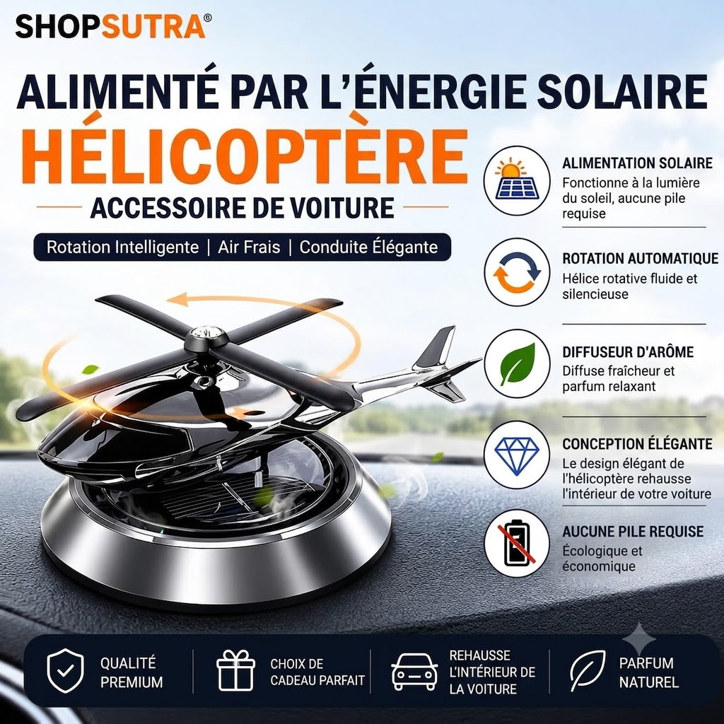 Diffuseur de Parfum de Voiture Hélicoptère Solaire